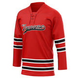 Custom Unisex Red & Black Pattern Hockey Jersey