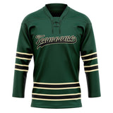 Custom Unisex Green & Black Pattern Hockey Jersey