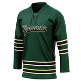 Custom Unisex Green & Black Pattern Hockey Jersey