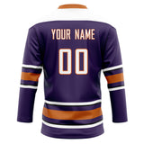 Custom Unisex Purple & White Pattern Hockey Jersey