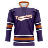 Custom Unisex Purple & White Pattern Hockey Jersey