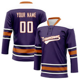 Custom Unisex Purple & White Pattern Hockey Jersey