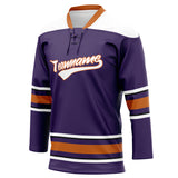 Custom Unisex Purple & White Pattern Hockey Jersey