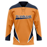 Custom Unisex Orange & Black Pattern Hockey Jersey