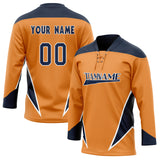 Custom Unisex Orange & Black Pattern Hockey Jersey