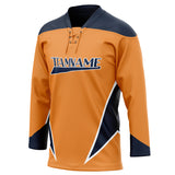 Custom Unisex Orange & Black Pattern Hockey Jersey