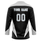 Custom Unisex Black & Gray Pattern Hockey Jersey