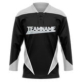 Custom Unisex Black & Gray Pattern Hockey Jersey