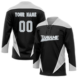 Custom Unisex Black & Gray Pattern Hockey Jersey