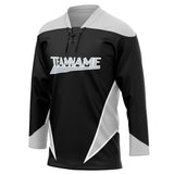 Custom Unisex Black & Gray Pattern Hockey Jersey