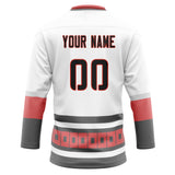 Custom Unisex White & Gray Pattern Hockey Jersey