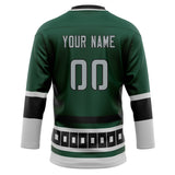 Custom Unisex Green & Gray Pattern Hockey Jersey