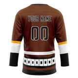 Custom Unisex Brown & White Pattern Hockey Jersey