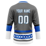 Custom Unisex Gray & White Pattern Hockey Jersey