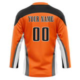 Custom Unisex Orange & Black Pattern Hockey Jersey