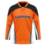 Custom Unisex Orange & Black Pattern Hockey Jersey