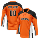 Custom Unisex Orange & Black Pattern Hockey Jersey