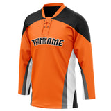 Custom Unisex Orange & Black Pattern Hockey Jersey