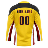 Custom Unisex Yellow & Black Pattern Hockey Jersey