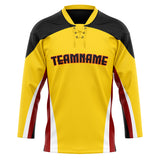 Custom Unisex Yellow & Black Pattern Hockey Jersey