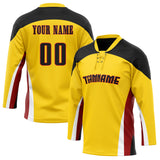 Custom Unisex Yellow & Black Pattern Hockey Jersey