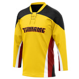 Custom Unisex Yellow & Black Pattern Hockey Jersey