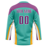 Custom Unisex Teal & Purple Pattern Hockey Jersey