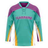 Custom Unisex Teal & Purple Pattern Hockey Jersey