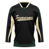 Custom Unisex Black & Cream Pattern Hockey Jersey