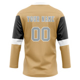 Custom Unisex Light Brown & Navy Pattern Hockey Jersey