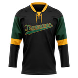 Custom Unisex Black & Green Pattern Hockey Jersey