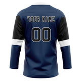 Custom Unisex Navy & Black Pattern Hockey Jersey