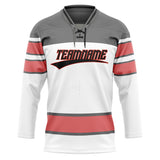 Custom Unisex White & Gray Pattern Hockey Jersey