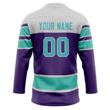 Custom Unisex Purple & Teal Pattern Hockey Jersey