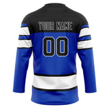 Custom Unisex Blue & Black Pattern Hockey Jersey