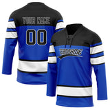 Custom Unisex Blue & Black Pattern Hockey Jersey