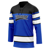 Custom Unisex Blue & Black Pattern Hockey Jersey