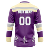 Custom Unisex Purple & Cream Pattern Hockey Jersey