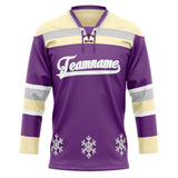 Custom Unisex Purple & Cream Pattern Hockey Jersey