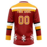 Custom Unisex Red & Yellow Pattern Hockey Jersey