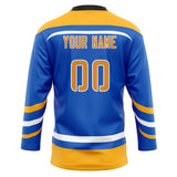 Custom Unisex Blue & Yellow Pattern Hockey Jersey