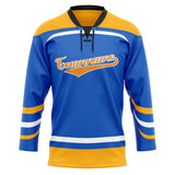 Custom Unisex Blue & Yellow Pattern Hockey Jersey