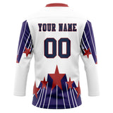 Custom Unisex White & Red Pattern Hockey Jersey