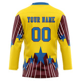 Custom Unisex Yellow & Blue Pattern Hockey Jersey