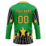 Custom Unisex Green & Yellow Pattern Hockey Jersey