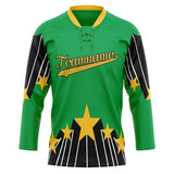 Custom Unisex Green & Yellow Pattern Hockey Jersey