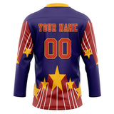 Custom Unisex Purple & Red Pattern Hockey Jersey