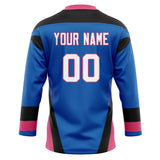 Custom Unisex Royal & Black Pattern Hockey Jersey