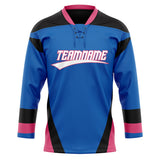 Custom Unisex Royal & Black Pattern Hockey Jersey