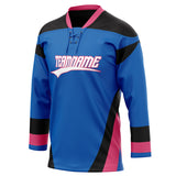 Custom Unisex Royal & Black Pattern Hockey Jersey